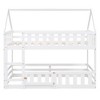 Luxystar Twin over Twin House Bunk Bed with Fence and Door for Kids Room, White - 3 of 4