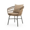 2 Pcs Outdoor Seats With Water Resistant Cushion, Patio Outdoor Wicker Rattan Dining Chairs, Bistro Chairs With Metal Frame - 4 of 4