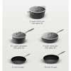 Aoibox Non Stick Cookware Set 8 Pcs, Oven Safe 500F Hard Anodized Induction Pots & Pans with Glass Lids, Stay-Cool Handles, PFAS/PFOS/PFOA/BPA Free - 2 of 4