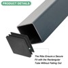 Unique Bargains Square Chair Leg Bar Stool Plastic Hole Plug Tubing End Caps Black - 2 of 4