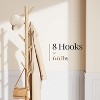 Coat Rack Sturdy Wooden Coat Rack Stand, Adjustable Coat Tree, Free Standing Tree Hanger with 4 Sections 8 Hooks, for Home/Bedroom/Hallway/Entryway - 2 of 4