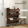 NicBex Shoe Cabinet with Drawer Industrial Shoe Storage Cabinet with 2 Flip Doors and Metal Legs for Entryway,Hallway - 4 of 4
