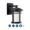 Progress Lighting Wish 1-Light Outdoor Wall Lantern in Black Porcelain with Etched Umber Linen Glass Shade - 4 of 4