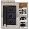 Sorbus Nightstand with 3 Drawers - Steel Frame, Wood Top & Easy Pull Fabric Bins - Perfect for Home, Bedroom, Office & College Dorm - 3 of 4