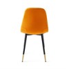 Tufted Dining Room Chairs Set Of 2, Upholstered Accent Dinner Chairs With Metal Legs, Modern Velvet Armless Chairs, Orange - 2 of 4