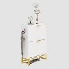 Shoe Cabinet with 2 Flip Drawers - Freestanding Fluted Shoe Storage Organizer with Metal Legs, Slim Hidden Shoe Rack for Entryway Bedroom - 3 of 4