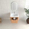 PexFix 24" Floating Bathroom Vanity with Sink Modern with Large Storage Space Wall Mounted Cabinet with Soft-Close Drawers in Walnut and Ceramic Basin - 2 of 4