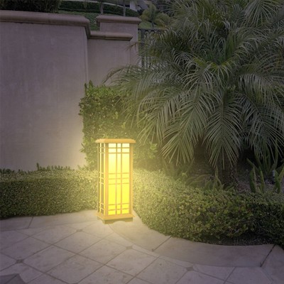Solar LED Zen Outdoor Lantern with Amber/White Light - Techko Maid