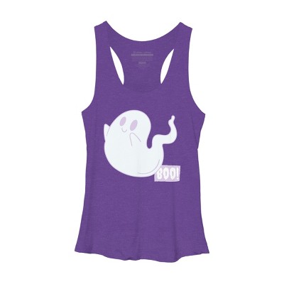 Women's Design By Humans Boo Cute Ghost Halloween cute design By BoogieCreates Racerback Tank Top