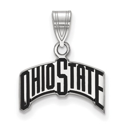 Black Bow Jewelry Sterling Silver Ohio State Buckeyes NCAA Medium Pendant