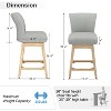 Dyonery Solid Wood Swivel Counter Upholstered Bar Stool 26.8" Height Set of 2 Barstools with Back & Arms for Kitchen Island,Home Bar - 2 of 4