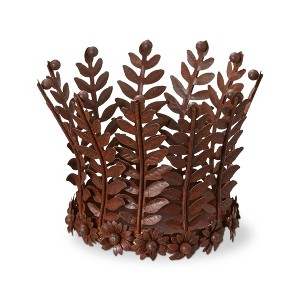 tag Rustic Fern Metal Pillar Candle Holder, 8.0L x 8.0W x 3.3H inches - 1 of 2