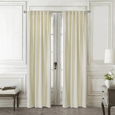 Seren Natural Velvet Room Darkening 50" x 95" Curtain Panel