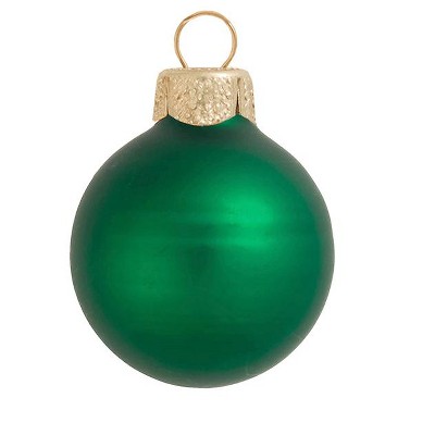 Northlight 40ct Matte Glass Ball Christmas Ornament Set 1.5" - Green Xmas