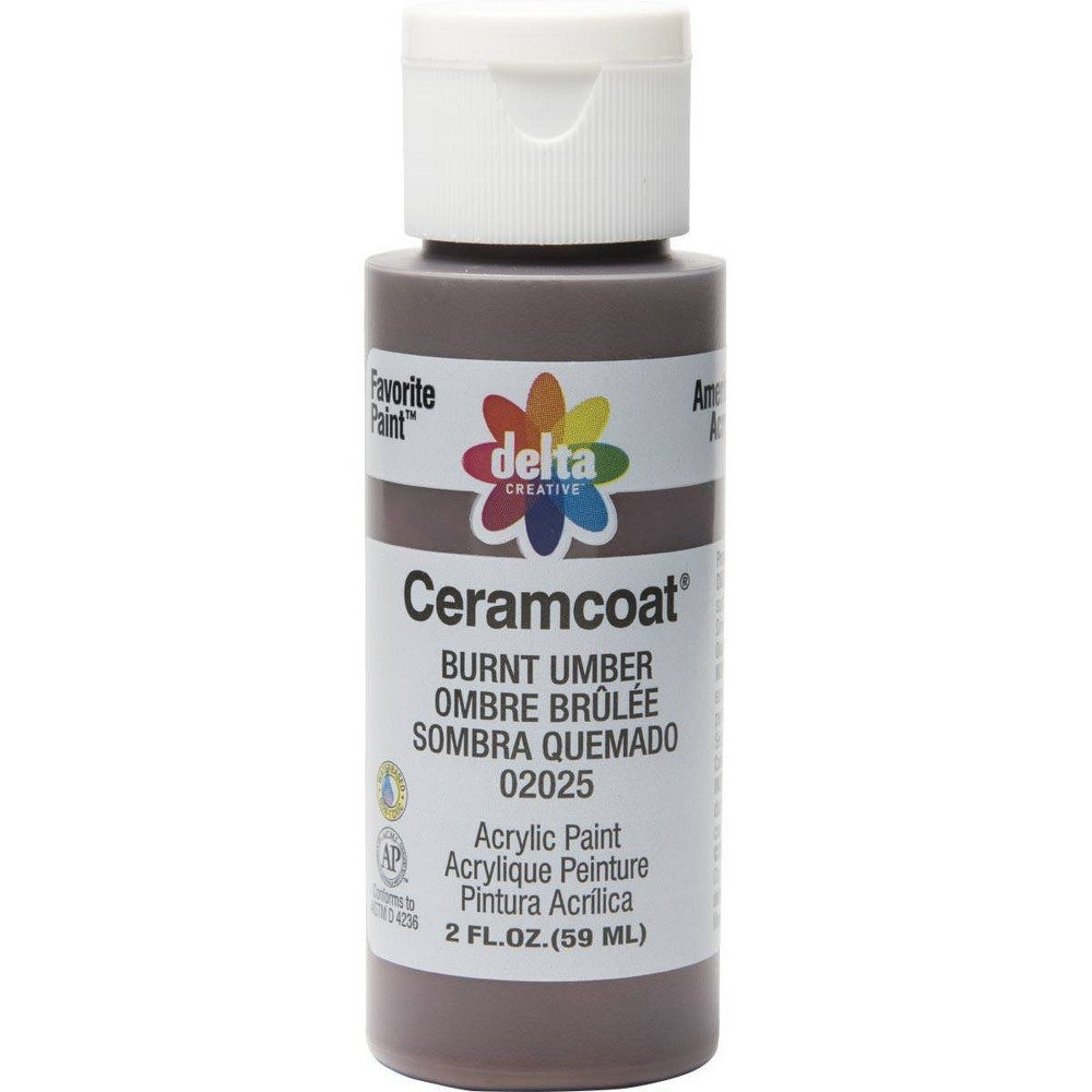 2 fl oz Acrylic Craft Paint Burnt Umber - Delta Ceramcoat: Non-Toxic Water-Based, Art & Stationery, Ages 13+