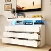 Famapy Horizontal Dresser with Ambient Lighting 9 Drawer Chest of Drawers Modern Style White - 3 of 4