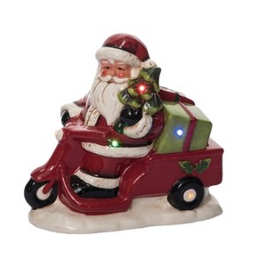 Transpac 8.25 in. Holiday Vespa Santa with Music - 1 of 4