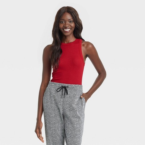 Women's Ribbed Tank Top - A New Day™ Red M : Target