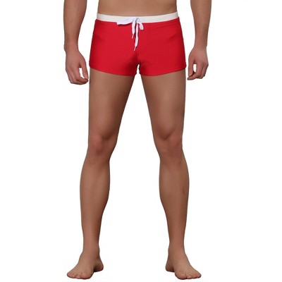 Lars Amadeus Men's Solid Color Elastic Waist Summer Pool Swimwear Shorts 2 Packs Red 34 — фото 5
