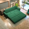 93" King Size Sofa Bed Couch Pull Out Couch 3 In 1 Convertible Sleeper Sofa Bed Velvet Chesterfield Sofa With Nailhead Trim & Rolled Arm-Cuddlewood - 3 of 4