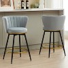 20'' Blue Counter Height Bar Stools Set of 2, 360° Swivel Upholstered Barstools - 2 of 4