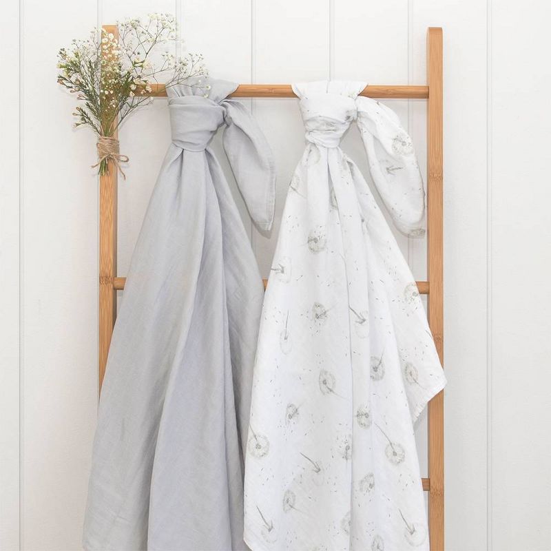 Living Textiles Baby Organic Muslin Blanket Set - Dandelion - 2pk, 4 of 5