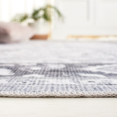 Arizona Gray Synthetic Machine Washable Area Rug 4' x 6'