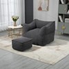 CAVINAS Faux Fur Bean Bag Chair with Footstool,Lazy Floor Sofa Chair with High Resilience Memory Foam,Cozy Lounge Chair for Living Room - 2 of 4