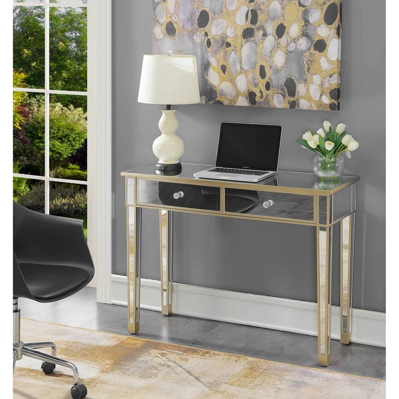 Breighton Home Gilded Mirage Dual-Drawer Writing Desk/Console Table, 3 of 13