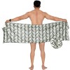 LA LEELA Men's Sarong Aloha Swim Beach Pareo Wrap One Size Allover Leafs Black - 4 of 4