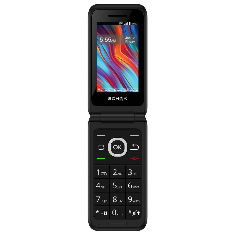 Schok Classic Flip Unlocked (8GB) GSM Phone - Blue/Red, 1 of 13