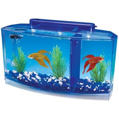 Penn-Plax Deluxe Triple Betta Bow Aquarium Tank, 0.7-Gallon