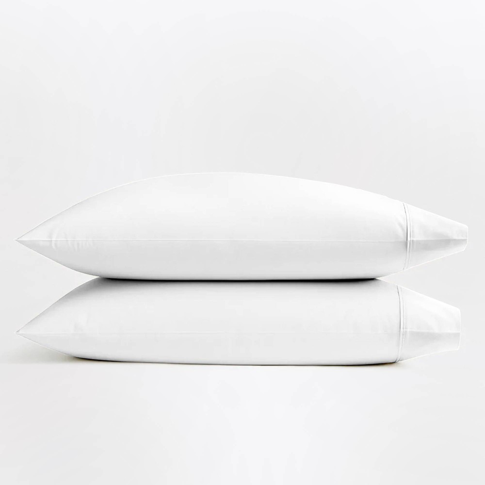 King 400 Thread Count Ultimate Percale Cotton Solid Pillowcase Set White - Purity Home