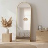 MAYEERTY Aluminum Full-Length Mirror 64x21in, Gold, Arch Shape, Tempered Glass, With Stand - 2 of 4