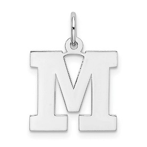 Black Bow Jewelry Sterling Silver Amanda Collection Medium Block Style Initial M Pendant - 1 of 4