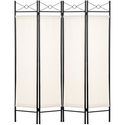 Best Choice Products 6ft 4-Panel Folding Privacy Screen Room Divider Decoration Accent w/ Steel Frame