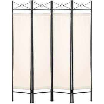 4 Panel Black Floral Accented Screen Room Divider With Wood Frame And Shoji  Paper : Target