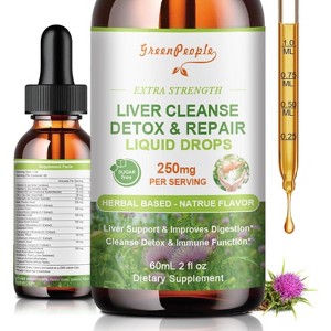 GreenPeople Liver Cleanse Detox Drops - with Milk Thistle Silymarin, Artichoke & Dandelion - 16x Potent Herb Nutrients - 2Fl Oz - 1 of 4