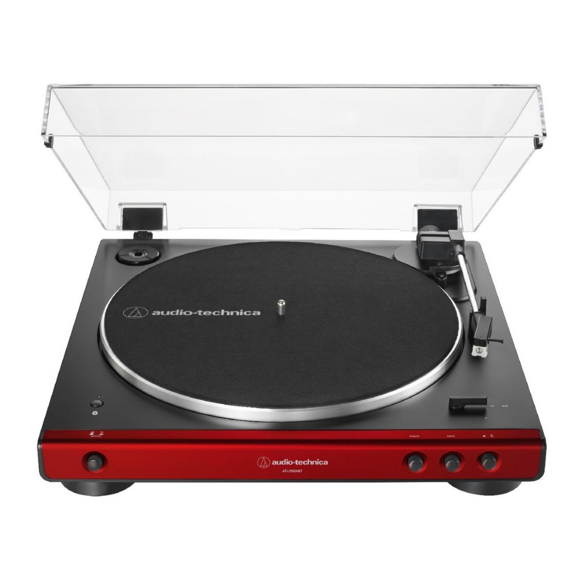 Audio-Technica AT-LP60XBT Bluetooth Stereo Turntable (Red) w/Bluetooth Speakers - thumbnail 4