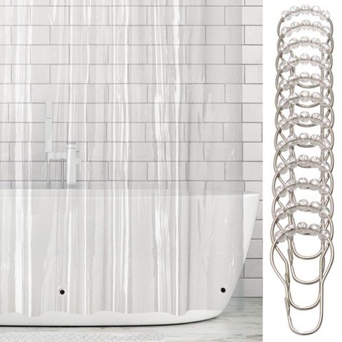 Mdesign Waterproof Vinyl Shower Curtain, Target Shower Curtain Liner Clear