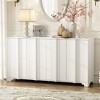 Sapphtopaz 4-Door Decorative Storage Cabinet Sideboard Buffet Cabinet with Storage Pantry Cabinet with Intricate Linear Accents for Living Room - 4 of 4