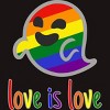 Adult Design By Humans Happy Ghost Love is Love Pride By T-Shirt - 2 of 2