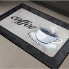 Home Mart Goods Black Coffee Modern Non-Slip Washable Low Pile Kitchen Mat - 36" x 19" - 2 of 4