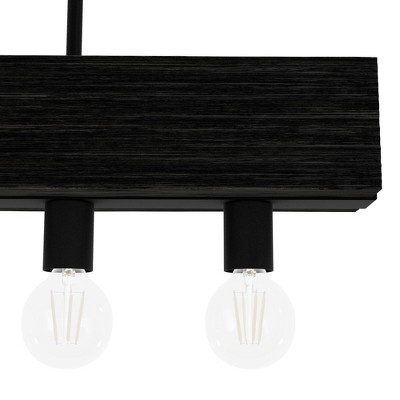 Black Iron and Ash 5-Light Linear Chandelier