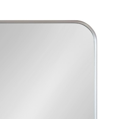 Zayda Sleek Silver Aluminum 20"x30" Minimalist Wall Mirror