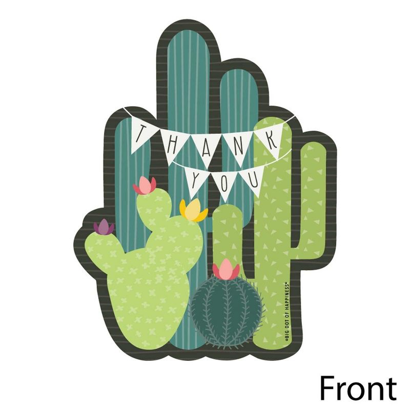 Big Dot of Happiness Prickly Cactus Party - Shaped Thank You Cards - Fiesta Party Thank You Note Cards with Envelopes - Set of 12, 3 of 7