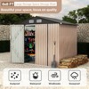 Storage Shed Outdoor - 6x8 FT Resin Plastic Garden Shed with Lockable Door, All-Weather PVC Backyard Storage with Window & Vents - 3 of 4