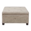 CAVINAS 29.5" Square Tufted Storage Ottoman Bench,Footstool with Soft-Close Lid and Hidden Compartment,Storage Bench for Living Room,Bedroom - 4 of 4