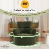 360° Swivel Sofa Chair, Upholstered Round Accent Barrel Chair with Adjustable Headrest for Living Room, Bedroom -ModernLuxe - 4 of 4