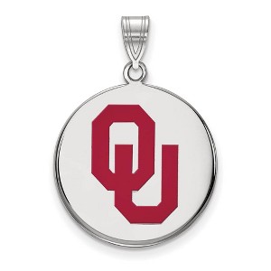 Black Bow Jewelry Sterling Silver Oklahoma Sooners NCAA Large Pendant - 1 of 3